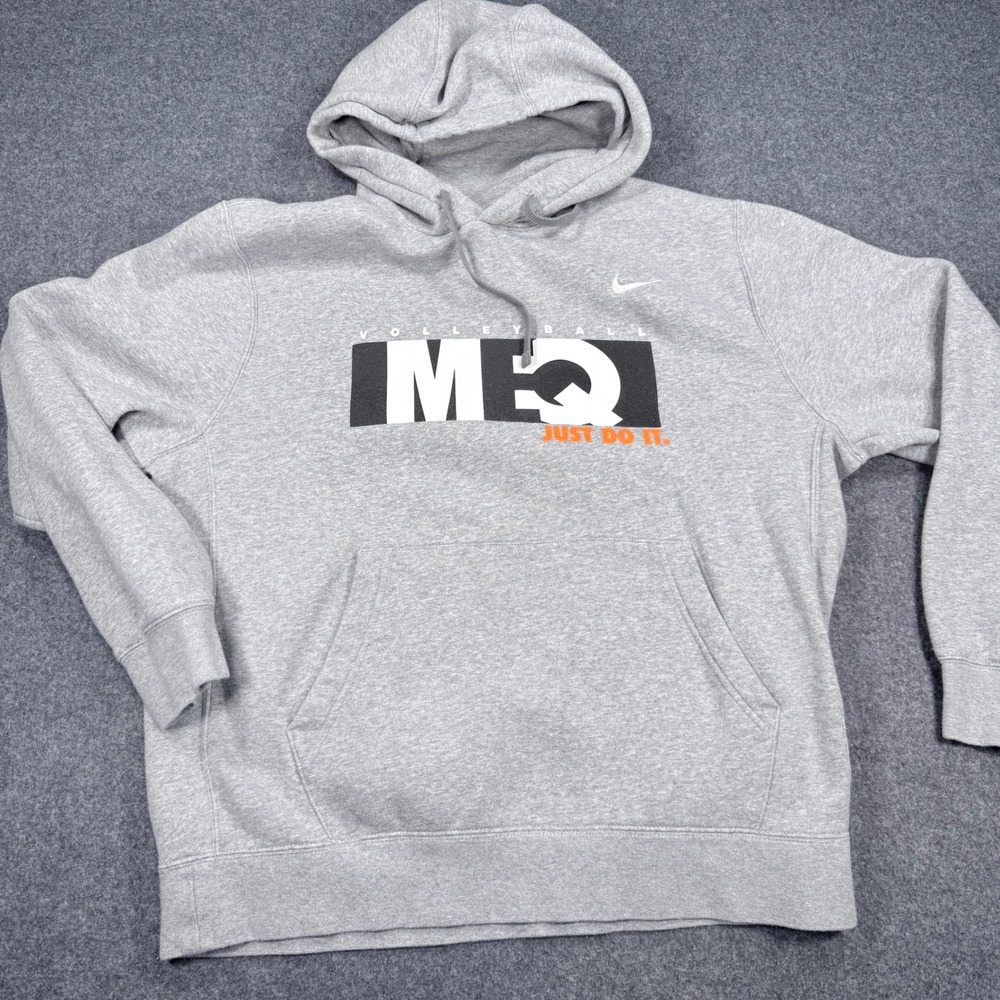 Nike MEQ Volleyball Just Do It Pullover Hoodie Grey CJ1611-063 Mens Large